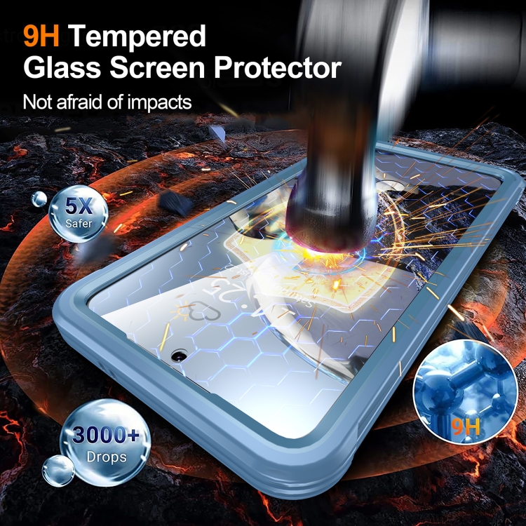 For Samsung Galaxy S25+ 5G Tempered Glass MagSafe Phone Case(Sky Blue) For Samsung Galaxy S25+ 5G Tempered Glass MagSafe Phone Case(Sky Blue)