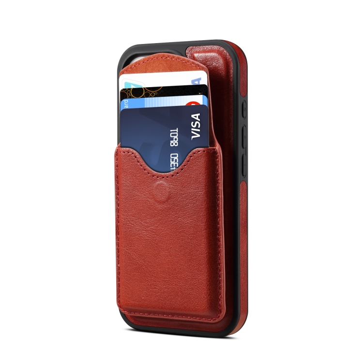For iPhone 16 Pro Max Denior D22 Genuine Leather MagSafe Holder Detachable Card Slot Phone Case(Brown) For iPhone 16 Pro Max Denior D22 Genuine Leather MagSafe Holder Detachable Card Slot Phone Case(Brown)