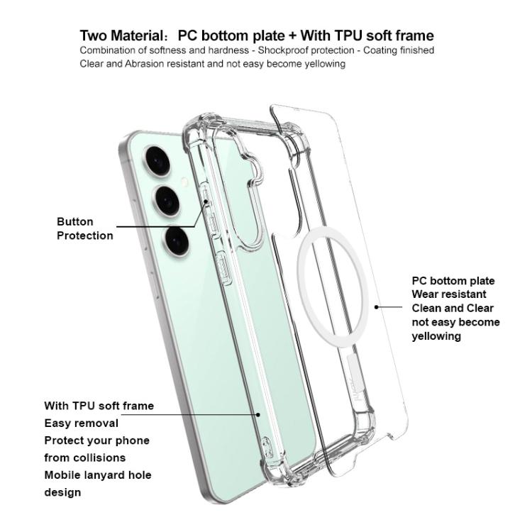 For Samsung Galaxy S25 5G IMAK Space Shield PC + TPU Airbag Shockproof MagSafe Phone Case(Transparent) For Samsung Galaxy S25 5G IMAK Space Shield PC + TPU Airbag Shockproof MagSafe Phone Case(Transparent)