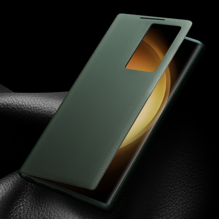For Samsung Galaxy S23 5G QIALINO Magnetic Genuine Leather Phone Case(Green) For Samsung Galaxy S23 5G QIALINO Magnetic Genuine Leather Phone Case(Green)
