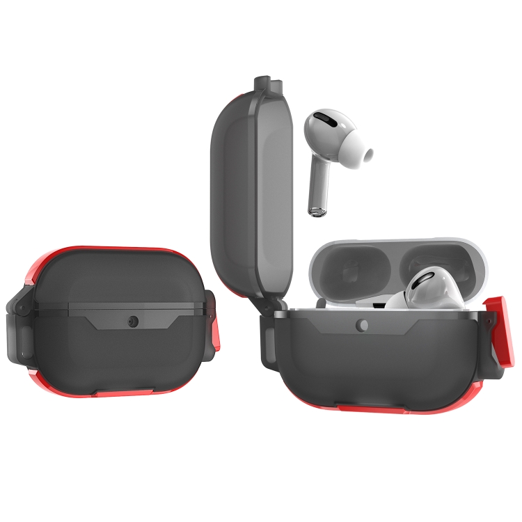 For AirPods 4 Wireless Earphones Shockproof Protective Case(Black Red) For AirPods 4 Wireless Earphones Shockproof Protective Case(Black Red)