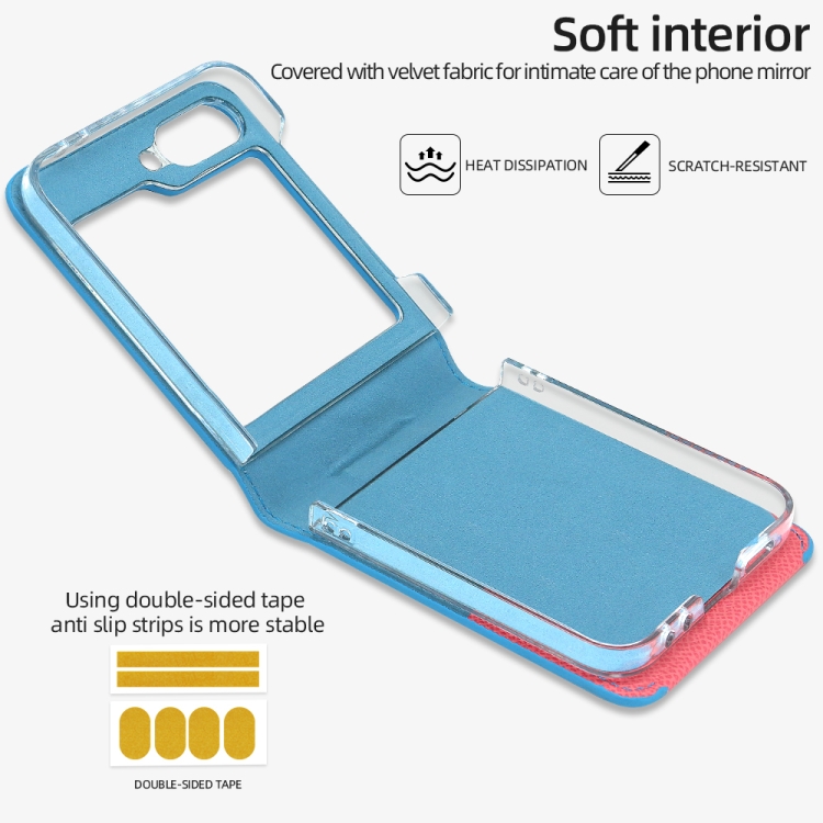 For Samsung Galaxy Z Flip6 VIETAO Metal Ring Card Slot PU Phone Case(Blue Pink) For Samsung Galaxy Z Flip6 VIETAO Metal Ring Card Slot PU Phone Case(Blue Pink)