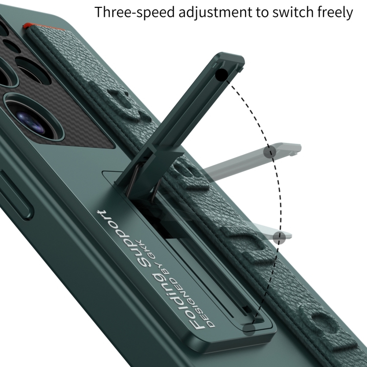 For Samsung Galaxy S25 Ultra 5G GKK Ultra-thin Wristband Shockproof Phone Case with Holder(Forest Green) For Samsung Galaxy S25 Ultra 5G GKK Ultra-thin Wristband Shockproof Phone Case with Holder(Forest Green)