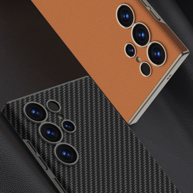 For Samsung Galaxy S25 Ultra 5G GKK Skin-feeling Leather Curved Phone Case(Carbon Fiber) For Samsung Galaxy S25 Ultra 5G GKK Skin-feeling Leather Curved Phone Case(Carbon Fiber)