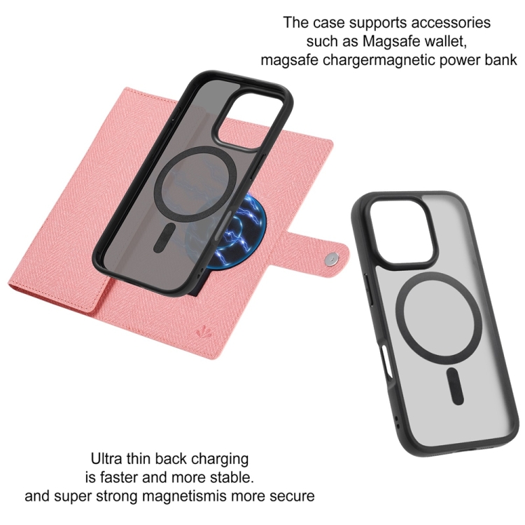 For iPhone 14 ViLi GBS Series MagSafe Magnetic RFID Leather Flip Phone Case(Pink) For iPhone 14 ViLi GBS Series MagSafe Magnetic RFID Leather Flip Phone Case(Pink)