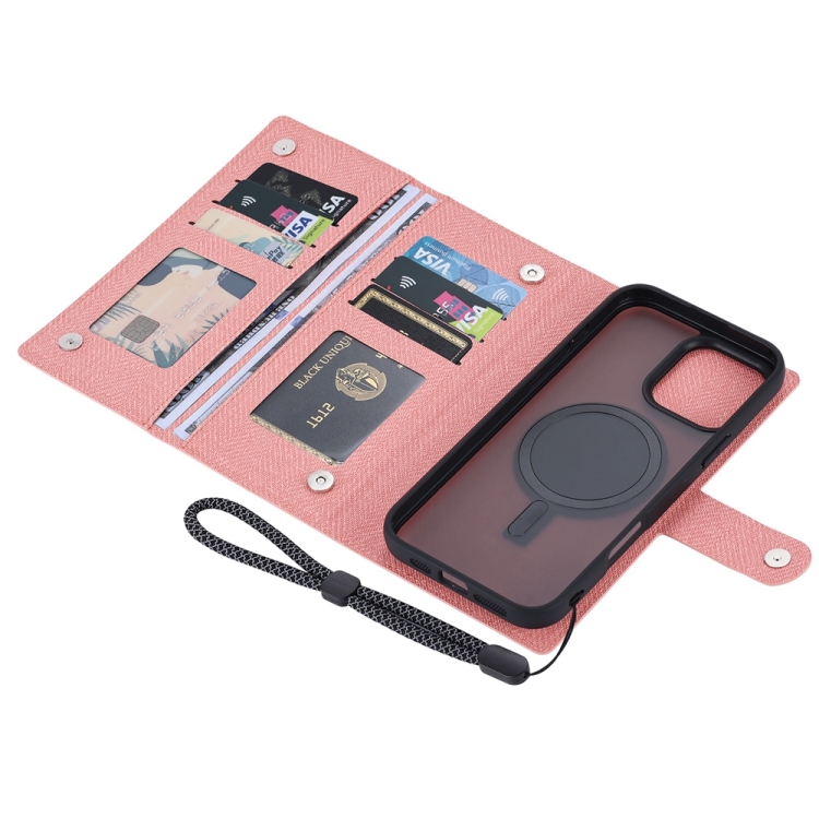 For iPhone 14 ViLi GBS Series MagSafe Magnetic RFID Leather Flip Phone Case(Pink) For iPhone 14 ViLi GBS Series MagSafe Magnetic RFID Leather Flip Phone Case(Pink)