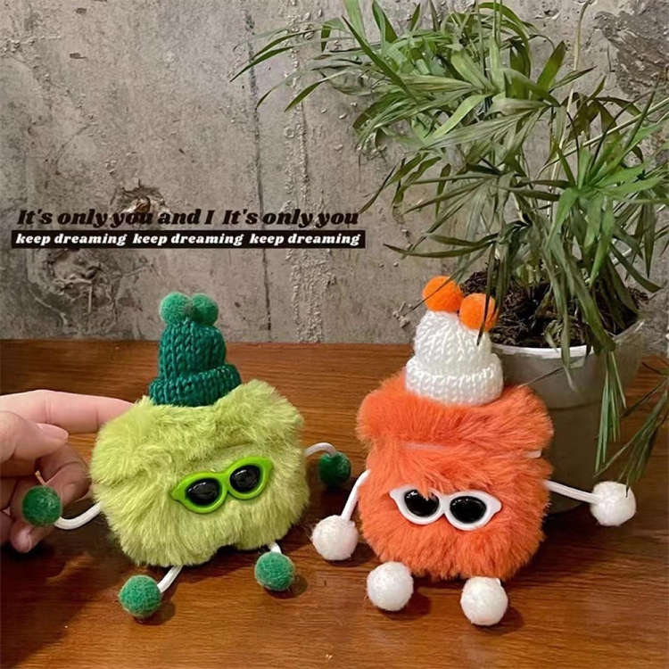 For AirPods Pro Plush Sunglasses Monster Bluetooth Earphone Protective Case(Green) For AirPods Pro Plush Sunglasses Monster Bluetooth Earphone Protective Case(Green)