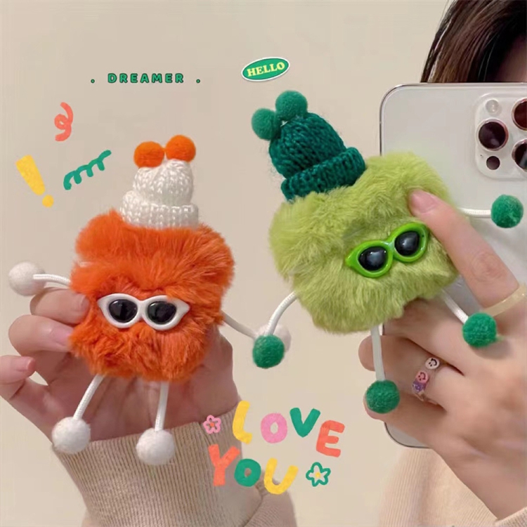 For AirPods Pro Plush Sunglasses Monster Bluetooth Earphone Protective Case(Green) For AirPods Pro Plush Sunglasses Monster Bluetooth Earphone Protective Case(Green)