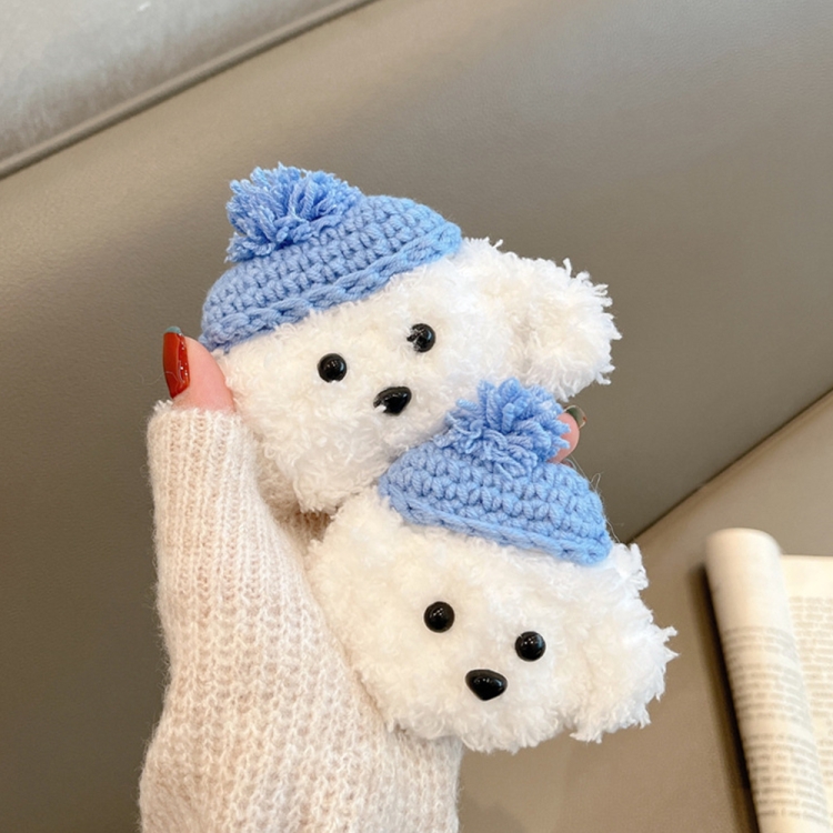 For AirPods Pro 2 Cute Plush Puppy Bluetooth Earphone Protective Case(Blue White) For AirPods Pro 2 Cute Plush Puppy Bluetooth Earphone Protective Case(Blue White)