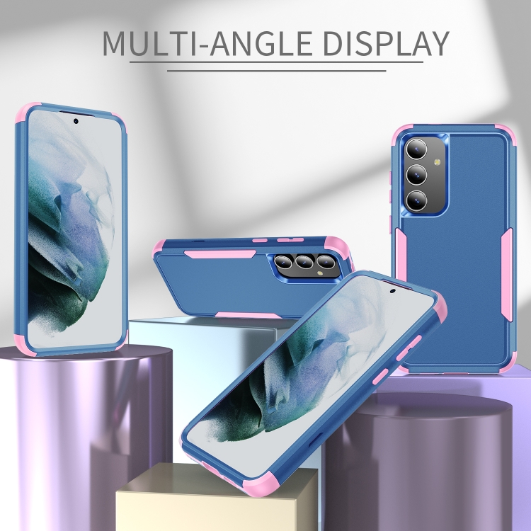 For Samsung Galaxy S25+ 5G TPU + PC Shockproof Protective Phone Case(Royal Blue + Pink) For Samsung Galaxy S25+ 5G TPU + PC Shockproof Protective Phone Case(Royal Blue + Pink)