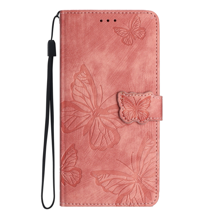 For Samsung Galaxy S25+ 5G Skin-feel Embossed Butterfly Leather Phone Case(Pink) For Samsung Galaxy S25+ 5G Skin-feel Embossed Butterfly Leather Phone Case(Pink)