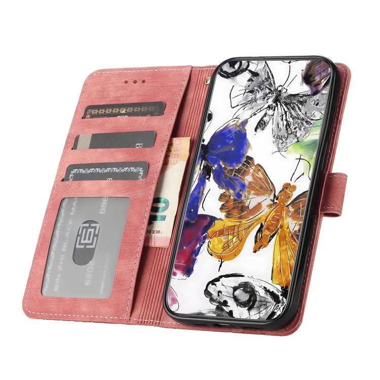For Samsung Galaxy S25+ 5G Skin-feel Embossed Butterfly Leather Phone Case(Pink) For Samsung Galaxy S25+ 5G Skin-feel Embossed Butterfly Leather Phone Case(Pink)