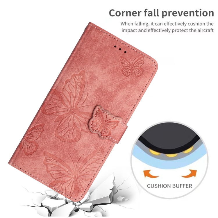 For Samsung Galaxy S25+ 5G Skin-feel Embossed Butterfly Leather Phone Case(Pink) For Samsung Galaxy S25+ 5G Skin-feel Embossed Butterfly Leather Phone Case(Pink)
