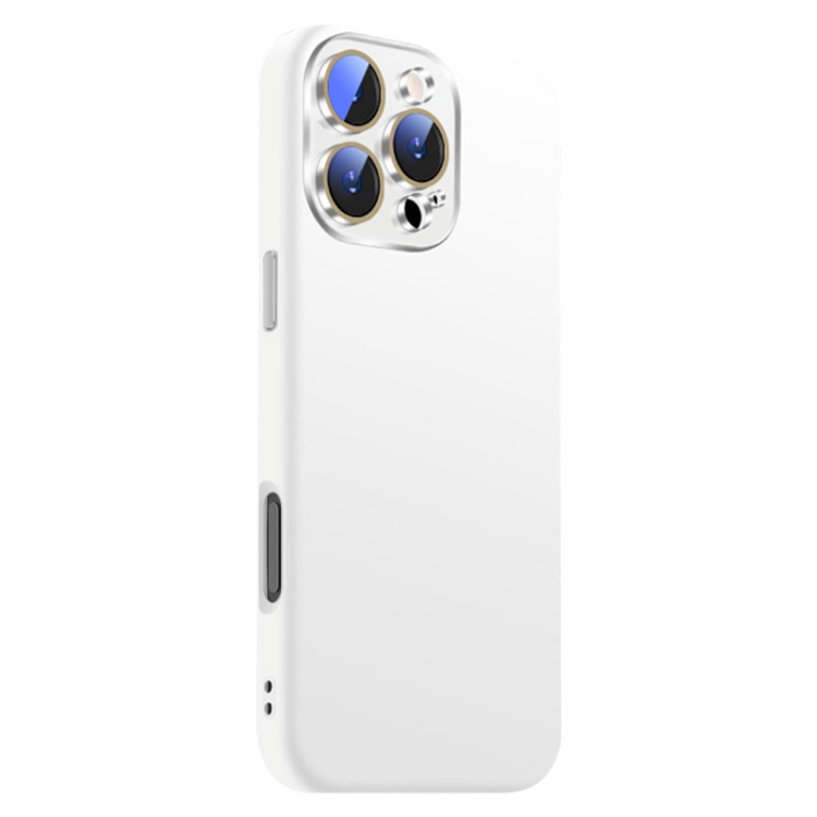 For iPhone 16 Pro Max Nano Lens Cover Liquid Silicone Phone Case(White) For iPhone 16 Pro Max Nano Lens Cover Liquid Silicone Phone Case(White)