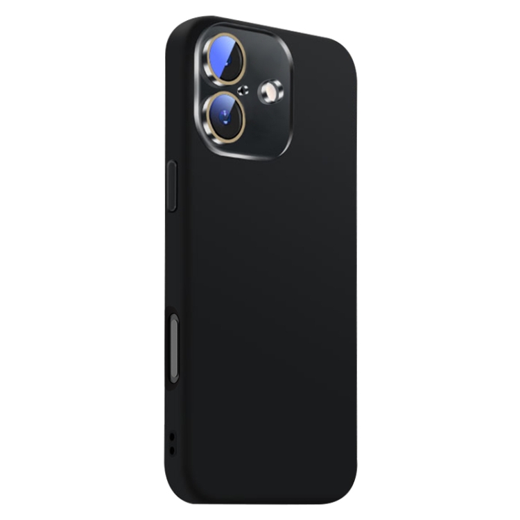 For iPhone 16 Nano Lens Cover Liquid Silicone Phone Case(Black) For iPhone 16 Nano Lens Cover Liquid Silicone Phone Case(Black)