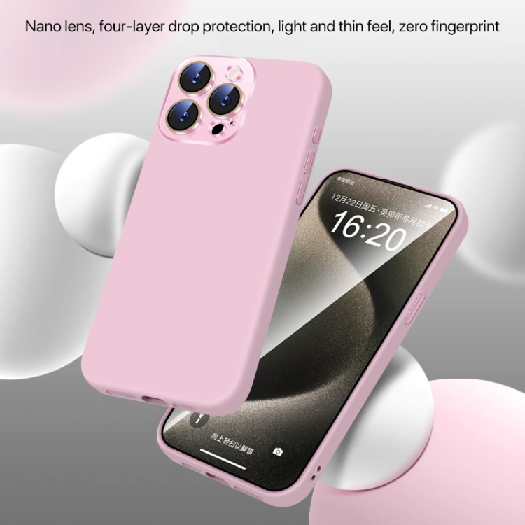 For iPhone 16 Plus Nano Lens Cover Liquid Silicone Phone Case(Titanium Gray) For iPhone 16 Plus Nano Lens Cover Liquid Silicone Phone Case(Titanium Gray)