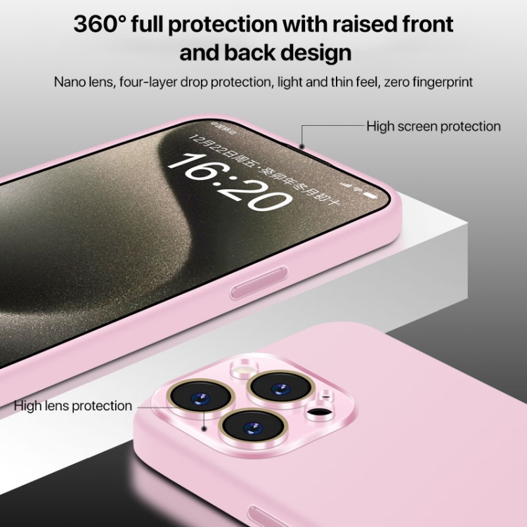 For iPhone 16 Plus Nano Lens Cover Liquid Silicone Phone Case(Titanium Gray) For iPhone 16 Plus Nano Lens Cover Liquid Silicone Phone Case(Titanium Gray)