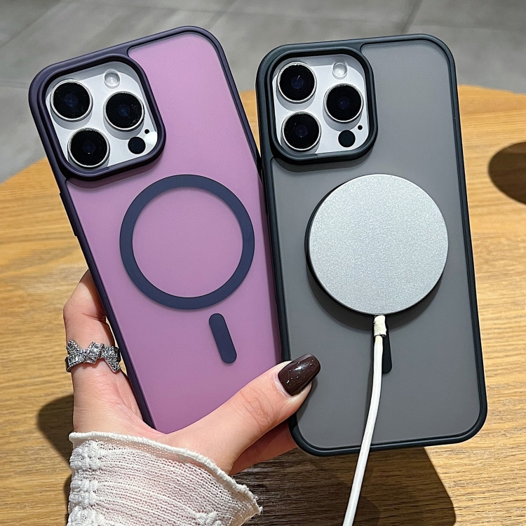 For iPhone 16 Plus Frosted Skin Feel MagSafe Phone Case(Dark Purple) For iPhone 16 Plus Frosted Skin Feel MagSafe Phone Case(Dark Purple)