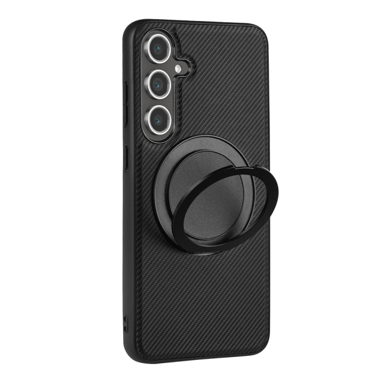 For Samsung Galaxy S25 5G ViLi TCY Series Kevlar Leather Texture Rotating Holder Phone Case(Black) For Samsung Galaxy S25 5G ViLi TCY Series Kevlar Leather Texture Rotating Holder Phone Case(Black)