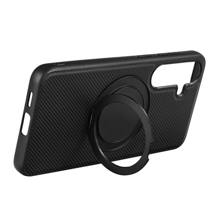 For Samsung Galaxy S25 5G ViLi TCY Series Kevlar Leather Texture Rotating Holder Phone Case(Black) For Samsung Galaxy S25 5G ViLi TCY Series Kevlar Leather Texture Rotating Holder Phone Case(Black)
