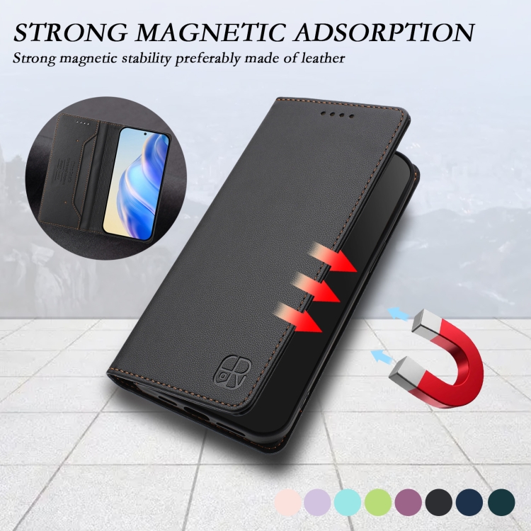 For Samsung Galaxy S23+ 5G RC01 Dual-Folded Magnetic Suction RFID Leather Phone Case(Black)