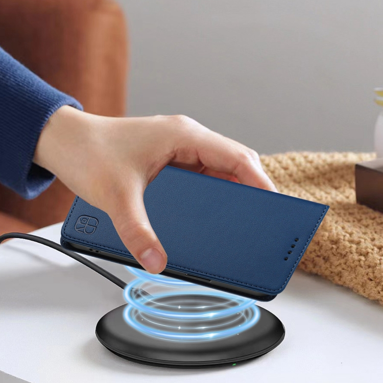 For Samsung Galaxy S23+ 5G RC01 Dual-Folded Magnetic Suction RFID Leather Phone Case(Dark Blue)