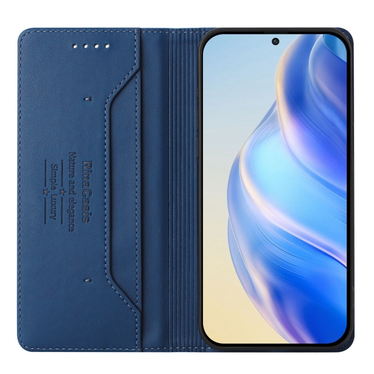 For Samsung Galaxy S21 Ultra 5G RC01 Dual-Folded Magnetic Suction RFID Leather Phone Case(Dark Blue) For Samsung Galaxy S21 Ultra 5G RC01 Dual-Folded Magnetic Suction RFID Leather Phone Case(Dark Blue)