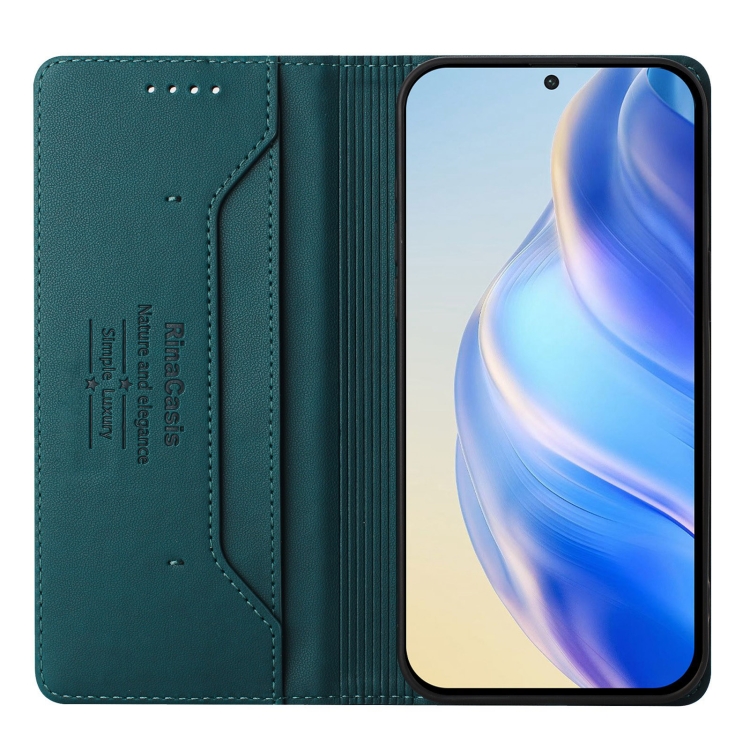 For Samsung Galaxy S22+ 5G RC01 Dual-Folded Magnetic Suction RFID Leather Phone Case(Dark Green) For Samsung Galaxy S22+ 5G RC01 Dual-Folded Magnetic Suction RFID Leather Phone Case(Dark Green)