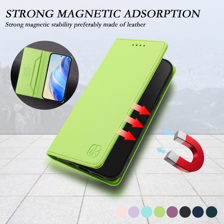 For Samsung Galaxy S21 5G RC01 Dual-Folded Magnetic Suction RFID Leather Phone Case(Grass Green) For Samsung Galaxy S21 5G RC01 Dual-Folded Magnetic Suction RFID Leather Phone Case(Grass Green)