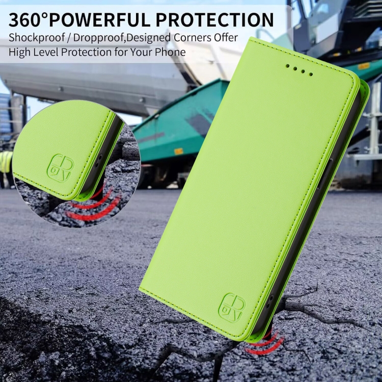 For Samsung Galaxy S21 5G RC01 Dual-Folded Magnetic Suction RFID Leather Phone Case(Grass Green) For Samsung Galaxy S21 5G RC01 Dual-Folded Magnetic Suction RFID Leather Phone Case(Grass Green)