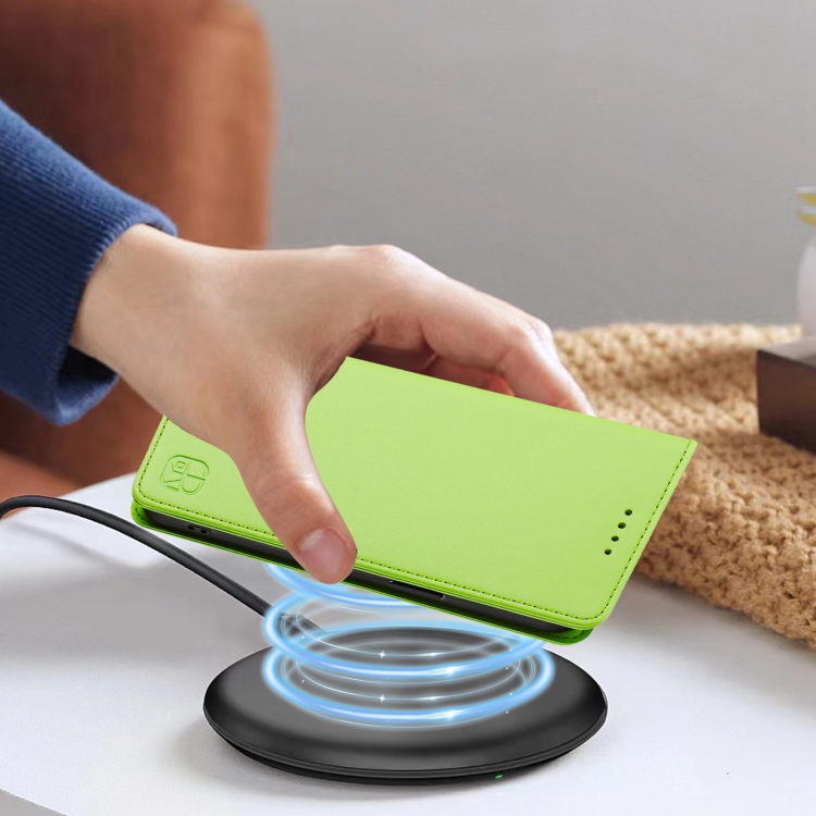 For Samsung Galaxy S21 5G RC01 Dual-Folded Magnetic Suction RFID Leather Phone Case(Grass Green) For Samsung Galaxy S21 5G RC01 Dual-Folded Magnetic Suction RFID Leather Phone Case(Grass Green)