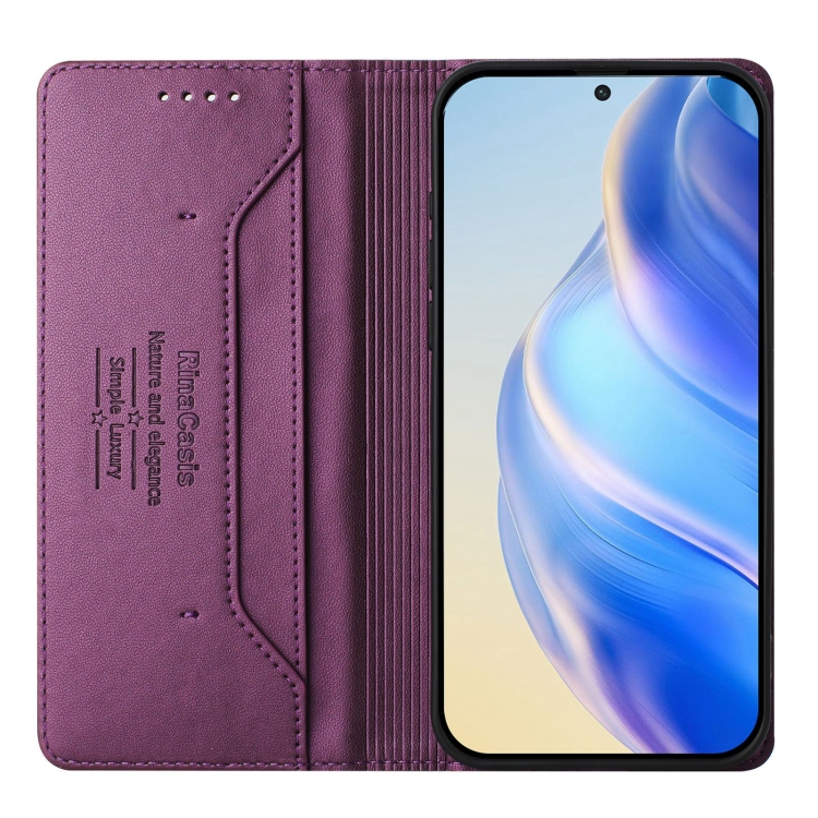 For Galaxy S20 FE RC01 Dual-Folded Magnetic Suction RFID Leather Phone Case(Violet) 3