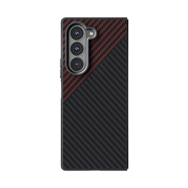 For Samsung Galaxy Z Fold5 5G ABEEL C Carbon Fiber Series 6D Micro Relief MagSafe Phone Case(Black Red) For Samsung Galaxy Z Fold5 5G ABEEL C Carbon Fiber Series 6D Micro Relief MagSafe Phone Case(Black Red)