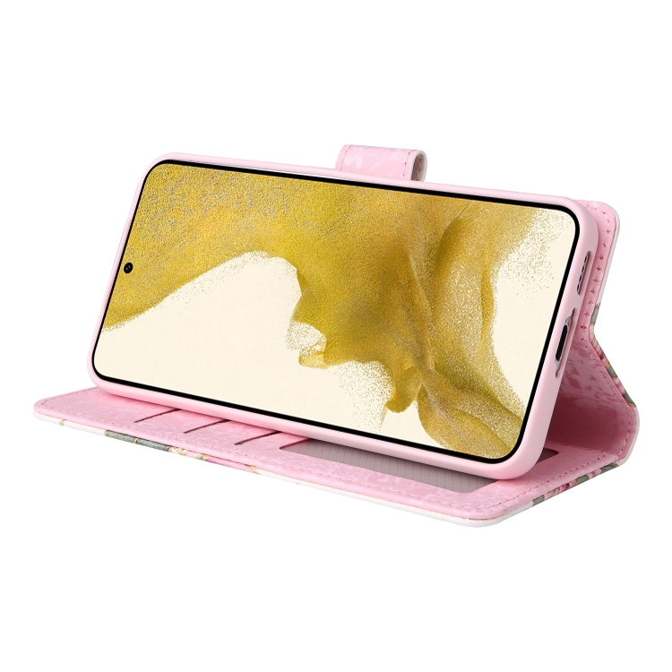 For Samsung Galaxy S23 5G Bronzing Painting RFID Leather Phone Case(Rose Flower) For Samsung Galaxy S23 5G Bronzing Painting RFID Leather Phone Case(Rose Flower)