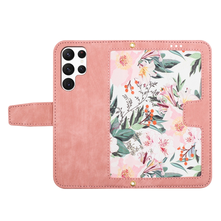 For Samsung Galaxy S25 Ultra 5G Floral Pattern Leather Phone Case with Lanyard(Pink) For Samsung Galaxy S25 Ultra 5G Floral Pattern Leather Phone Case with Lanyard(Pink)