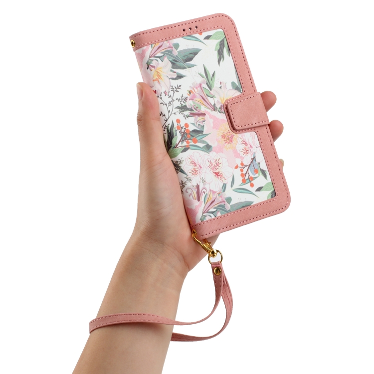 For Samsung Galaxy S25 Ultra 5G Floral Pattern Leather Phone Case with Lanyard(Pink) For Samsung Galaxy S25 Ultra 5G Floral Pattern Leather Phone Case with Lanyard(Pink)