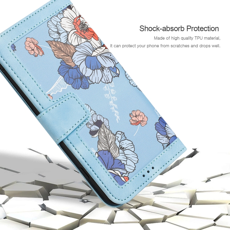 For Samsung Galaxy S25 5G Floral Pattern Leather Phone Case with Lanyard(Light Blue) For Samsung Galaxy S25 5G Floral Pattern Leather Phone Case with Lanyard(Light Blue)