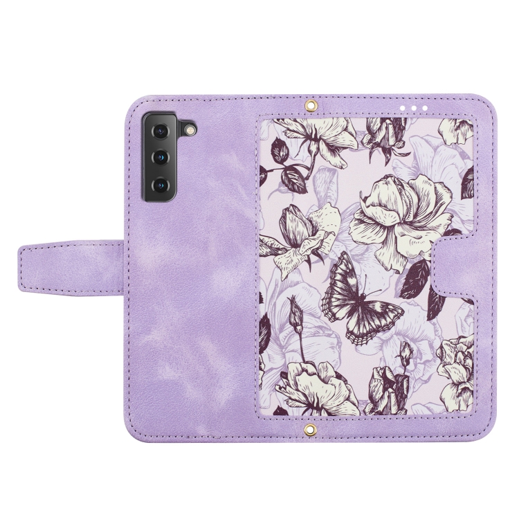 For Samsung Galaxy S22+ 5G Floral Pattern Leather Phone Case with Lanyard(Light Purple) For Samsung Galaxy S22+ 5G Floral Pattern Leather Phone Case with Lanyard(Light Purple)
