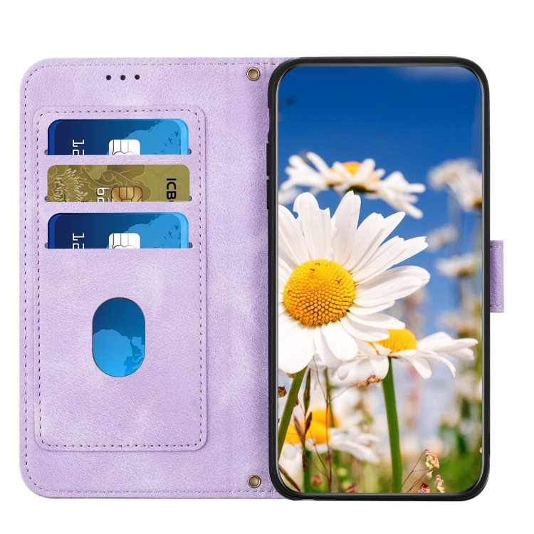For Samsung Galaxy S22+ 5G Floral Pattern Leather Phone Case with Lanyard(Light Purple) For Samsung Galaxy S22+ 5G Floral Pattern Leather Phone Case with Lanyard(Light Purple)