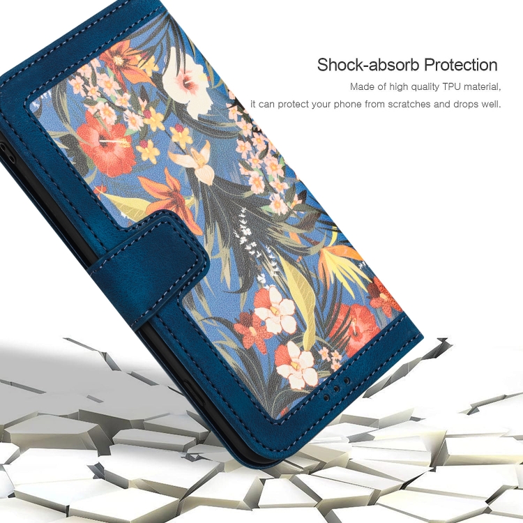 For Samsung Galaxy S21+ 5G Floral Pattern Leather Phone Case with Lanyard(Dark Blue) For Samsung Galaxy S21+ 5G Floral Pattern Leather Phone Case with Lanyard(Dark Blue)