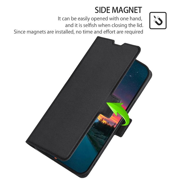 For Redmi Note 14 4G 164.84mm Ultra-thin Voltage Side Buckle Horizontal Flip Leather Phone Case(Black)