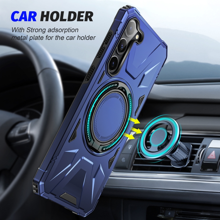 For Samsung Galaxy S25 5G MagSafe Magnetic Shockproof Phone Case with Ring Holder(Navy Blue) For Samsung Galaxy S25 5G MagSafe Magnetic Shockproof Phone Case with Ring Holder(Navy Blue)