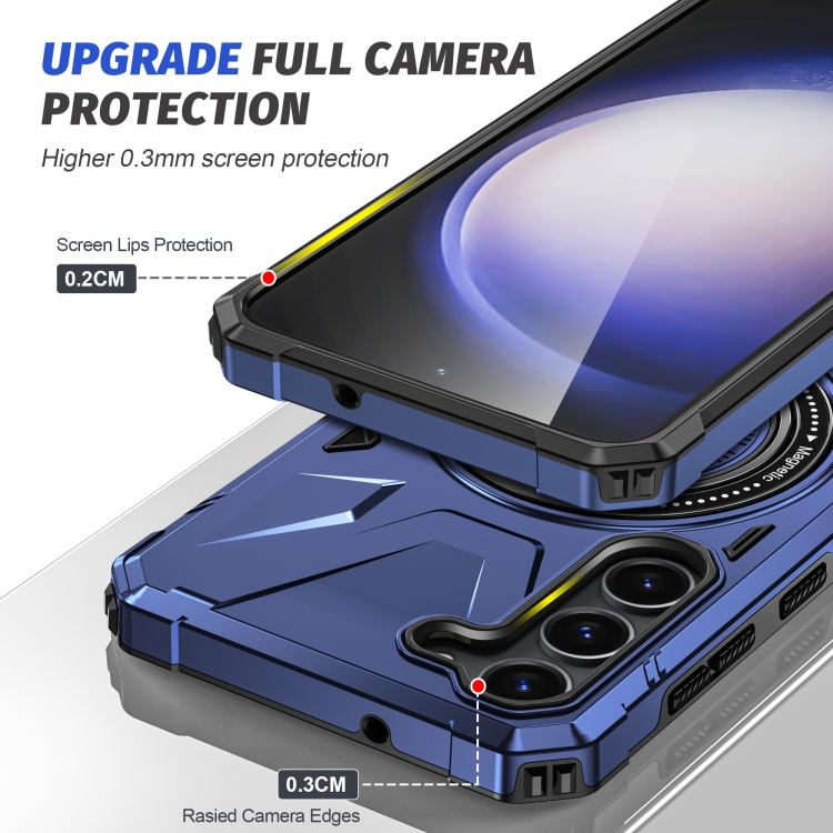 For Samsung Galaxy S25 5G MagSafe Magnetic Shockproof Phone Case with Ring Holder(Navy Blue) For Samsung Galaxy S25 5G MagSafe Magnetic Shockproof Phone Case with Ring Holder(Navy Blue)