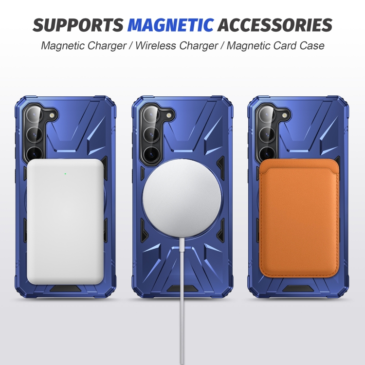 For Samsung Galaxy S25 5G MagSafe Magnetic Shockproof Phone Case with Ring Holder(Navy Blue) For Samsung Galaxy S25 5G MagSafe Magnetic Shockproof Phone Case with Ring Holder(Navy Blue)