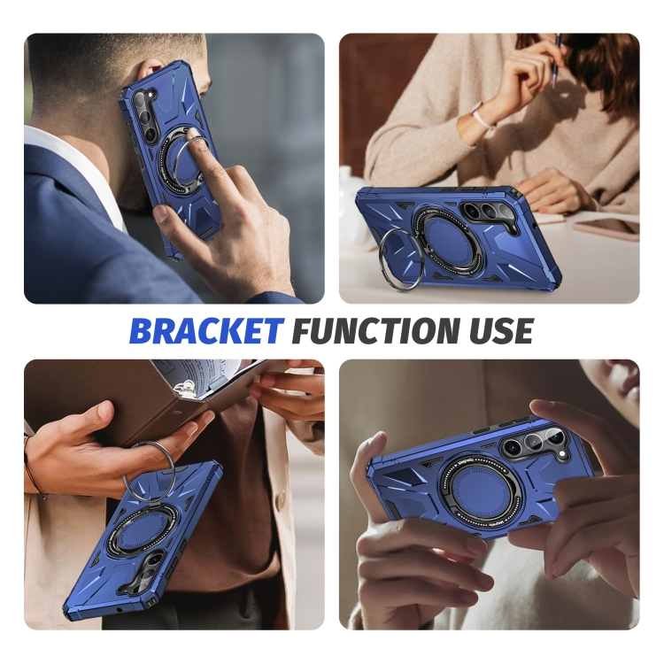 For Samsung Galaxy S25 5G MagSafe Magnetic Shockproof Phone Case with Ring Holder(Navy Blue) For Samsung Galaxy S25 5G MagSafe Magnetic Shockproof Phone Case with Ring Holder(Navy Blue)