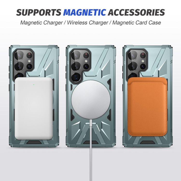 For Samsung Galaxy S25 Ultra 5G MagSafe Magnetic Shockproof Phone Case with Ring Holder(Green) For Samsung Galaxy S25 Ultra 5G MagSafe Magnetic Shockproof Phone Case with Ring Holder(Green)