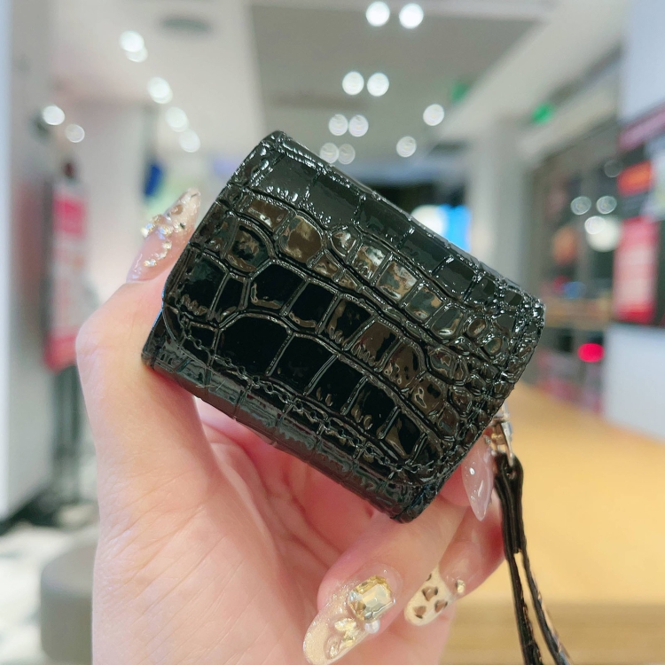 For AirPods 4 Crocodile Texture Earphones Protective Case(Black) For AirPods 4 Crocodile Texture Earphones Protective Case(Black)
