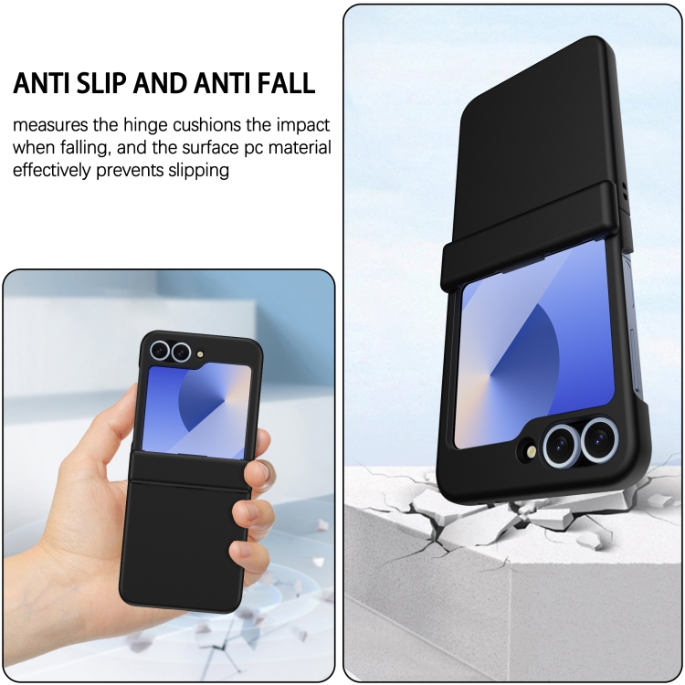For Samsung Galaxy Z Flip6 Hinge MagSafe PC Full Coverage Phone Case(Black)