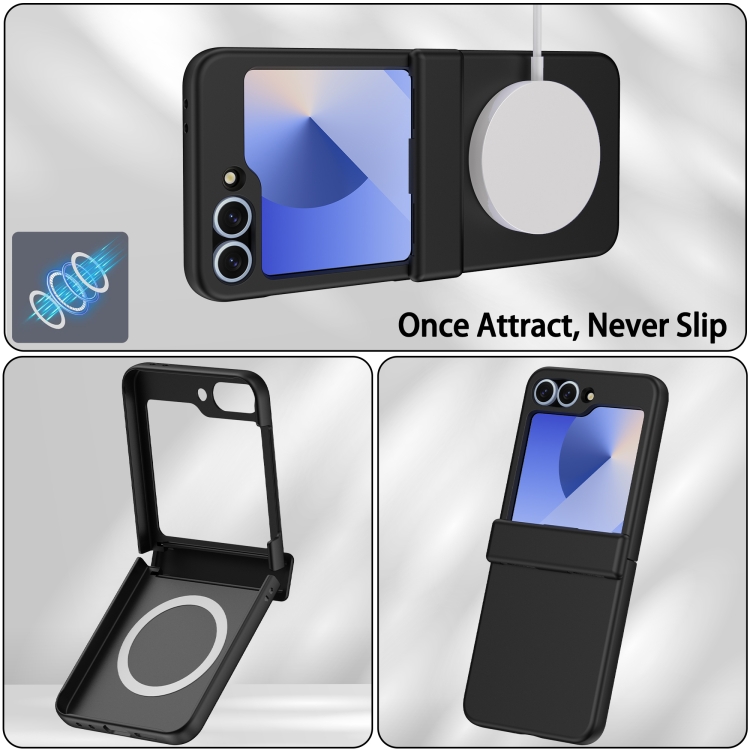 For Samsung Galaxy Z Flip6 Hinge MagSafe PC Full Coverage Phone Case(Black)