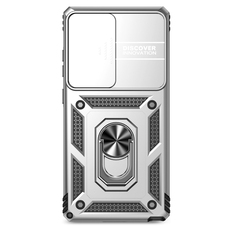 For Samsung Galaxy S25 Ultra 5G Sliding Camshield Holder Phone Case(Silver) For Samsung Galaxy S25 Ultra 5G Sliding Camshield Holder Phone Case(Silver)